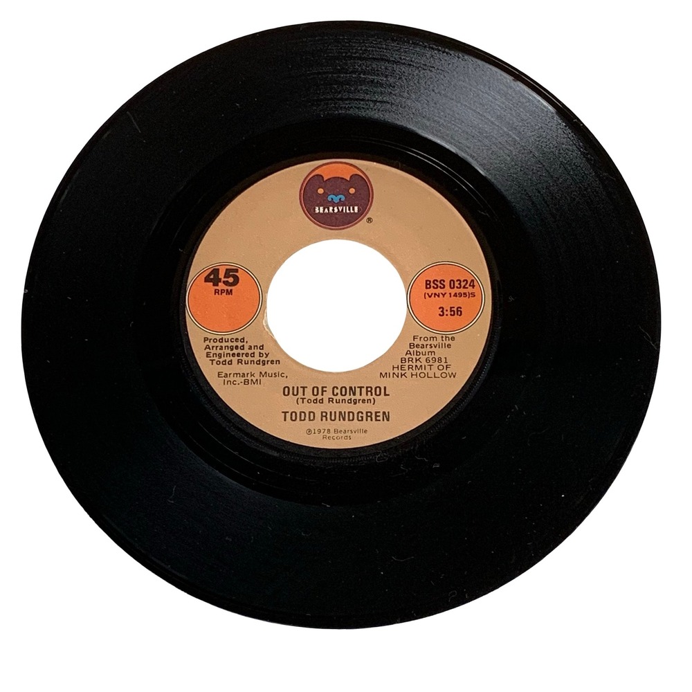 Todd Rundgren Can We Still Be Friends Out Of Control 45 RPM 7" Vinyl Bearsville